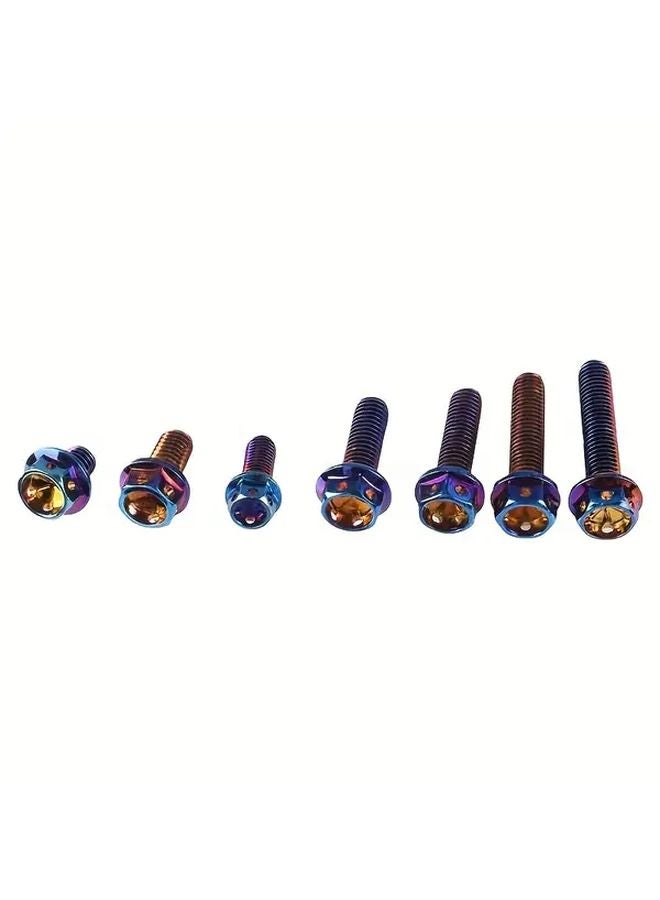M8x1 5x40mm 10PCS Titanium Blue Stainless Steel Hex Flange Head Bolts - Image 3
